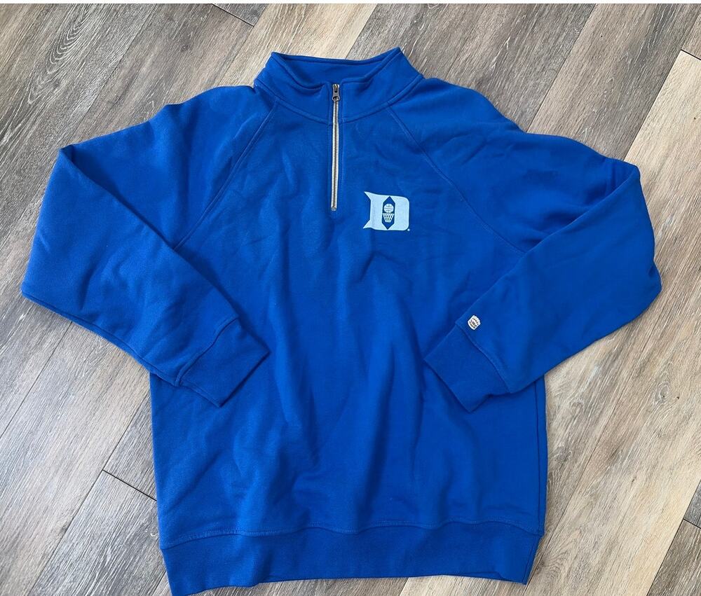 Homefield Duke Blue Devils Quarter Zip Sweatshirt Mens 2XL Blue